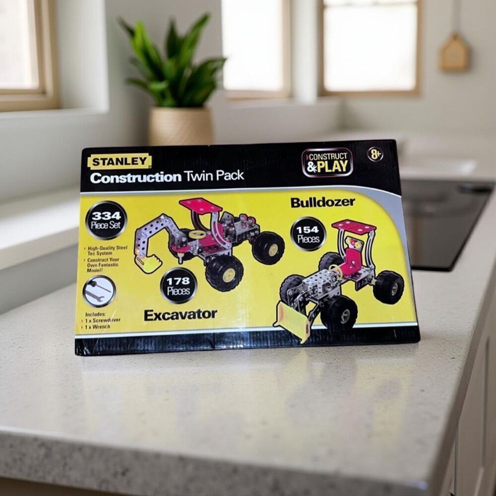 NEW Stanley construction twin pack set - construct and play - 334 piece set